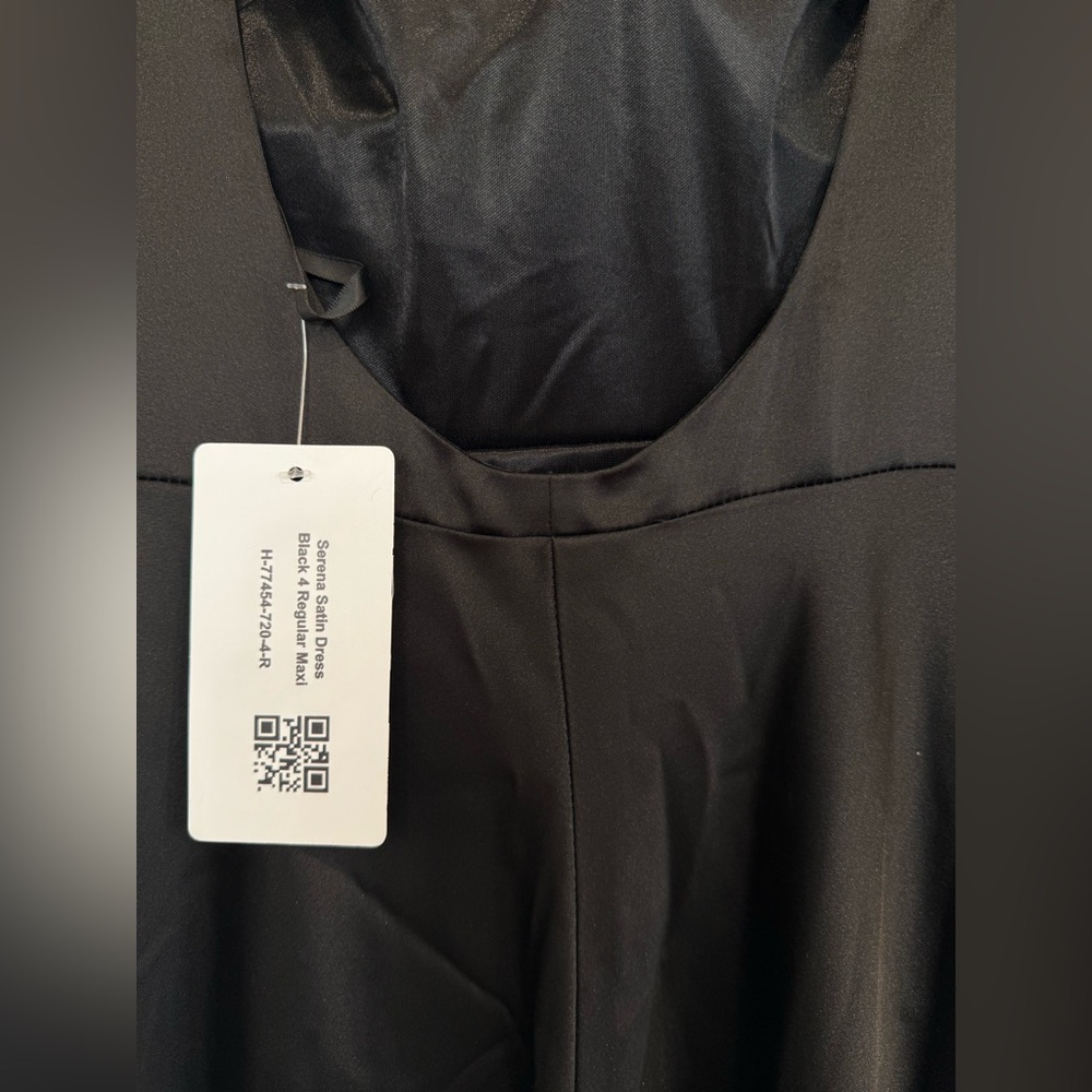 Revelry Serena Black Satin Maxi Dress - Picture 3 of 4